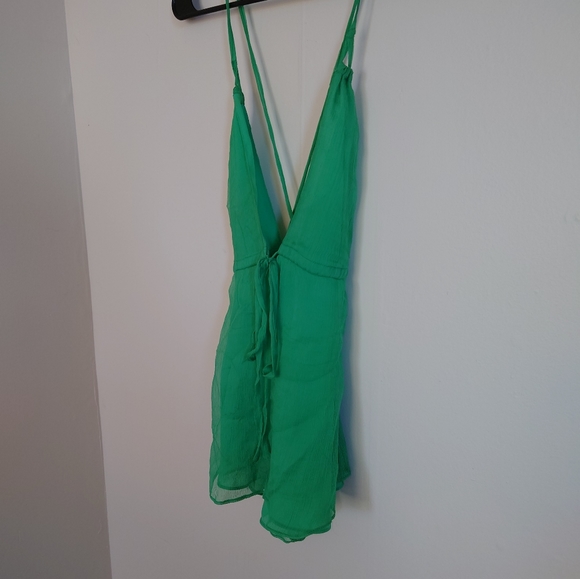 Vintage Y2K J Crew 100% Silk Tank Top Bright Green Colorful Camisole Size Small - Picture 5 of 14
